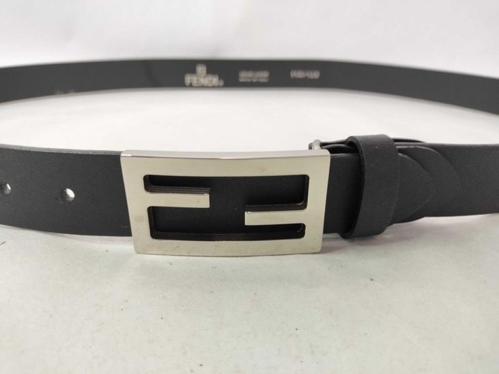 Fendi Belt Mamma Buckle Black Gold Silver Leather FF Logo — view 6