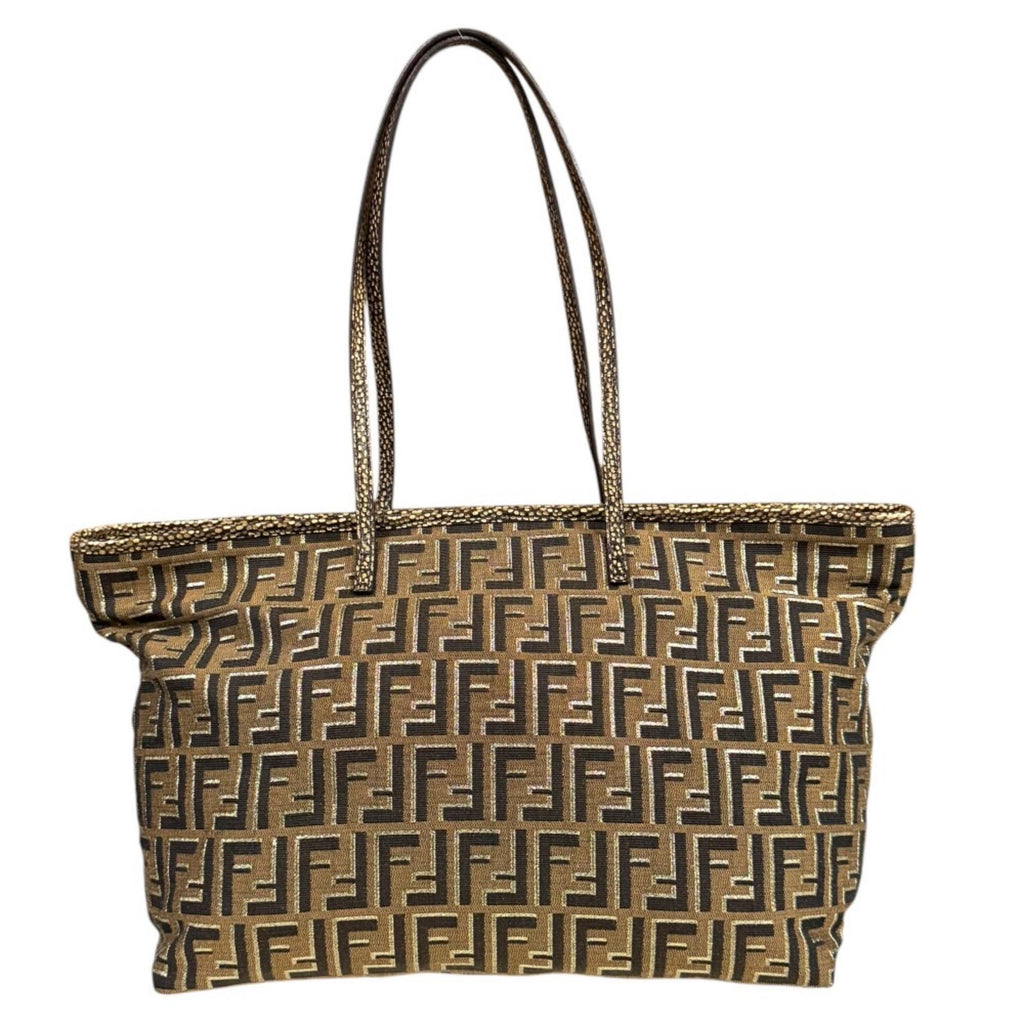 Fendi Zucca Tote Bag Canvas Brown