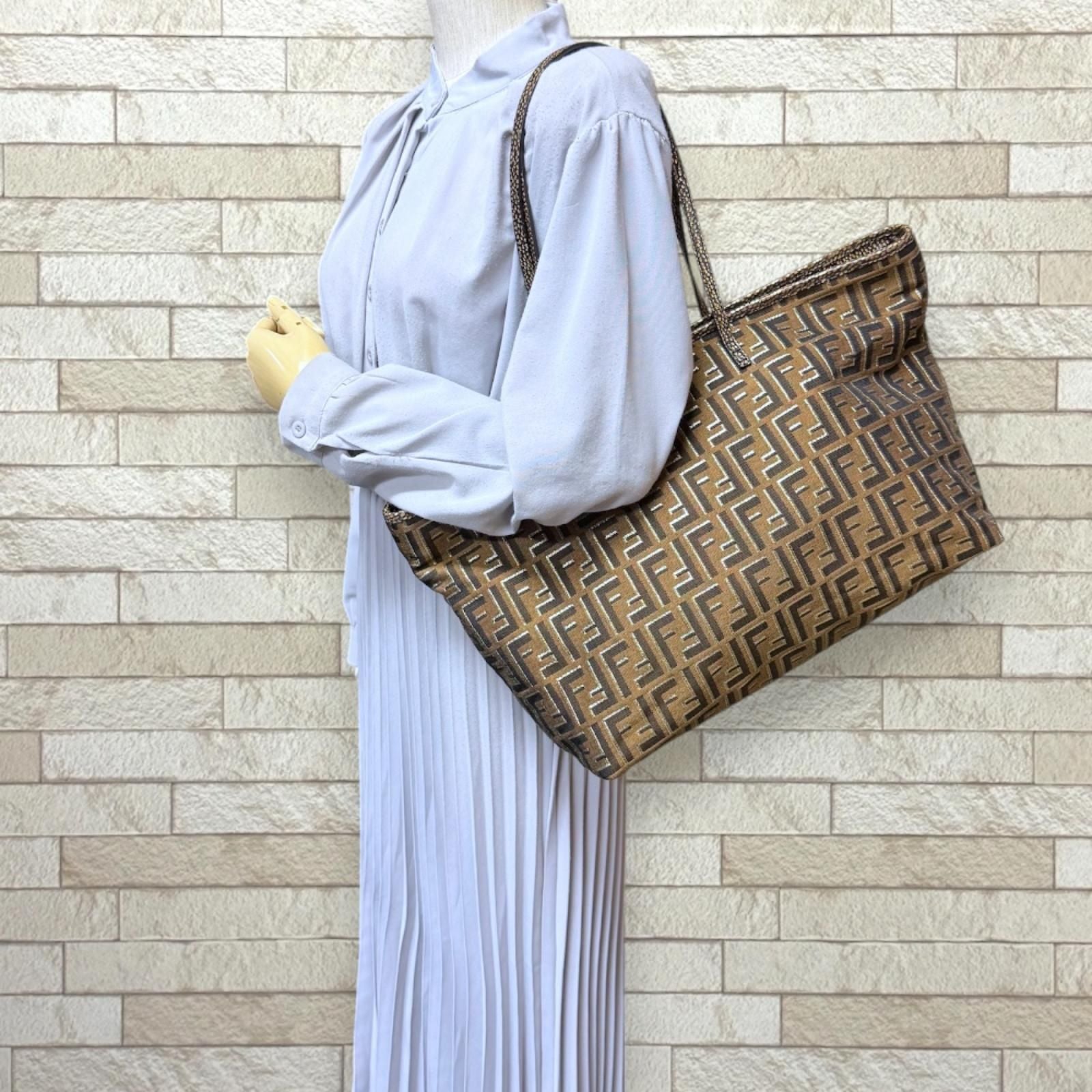 Fendi Zucca Tote Bag Canvas Brown — view 2