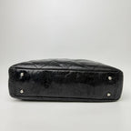 Chanel CC Logo Quilted Tweed Flap 2-Way Tote Chain Shoulder Bag Leather Black — view 8