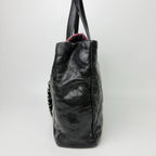 Chanel CC Logo Quilted Tweed Flap 2-Way Tote Chain Shoulder Bag Leather Black — view 7