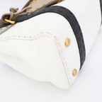 Fendi Selleria White Black & Tan Leather Top Handle Mini Handbag — view 4