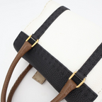 Fendi Selleria White Black & Tan Leather Top Handle Mini Handbag — view 8