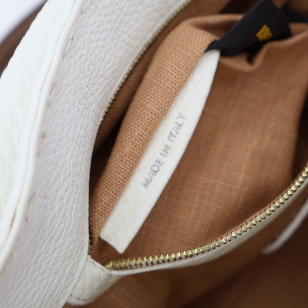 Fendi Selleria White Black & Tan Leather Top Handle Mini Handbag — view 7