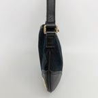 Gucci Interlocking G GG Canvas Shoulder Bag Black Gold Vintage — view 5