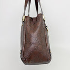 Gucci Abbey Line Guccissima Shoulder Tote Bag Leather Brown Gold Vintage — view 5
