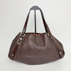 Gucci Abbey Line Guccissima Shoulder Tote Bag Leather Brown Gold Vintage — view 2