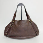 Gucci Abbey Line Guccissima Shoulder Tote Bag Leather Brown Gold Vintage — view 3