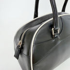 Prada Archive Bowling Bag Leather Black Silver Vintage — view 6