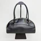 Prada Archive Bowling Bag Leather Black Silver Vintage — view 3