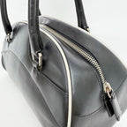 Prada Archive Bowling Bag Leather Black Silver Vintage — view 7