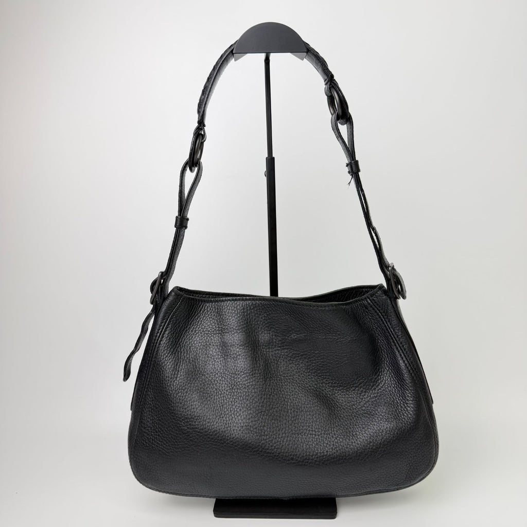 Bottega Veneta Shoulder Bag Leather Black Vintage