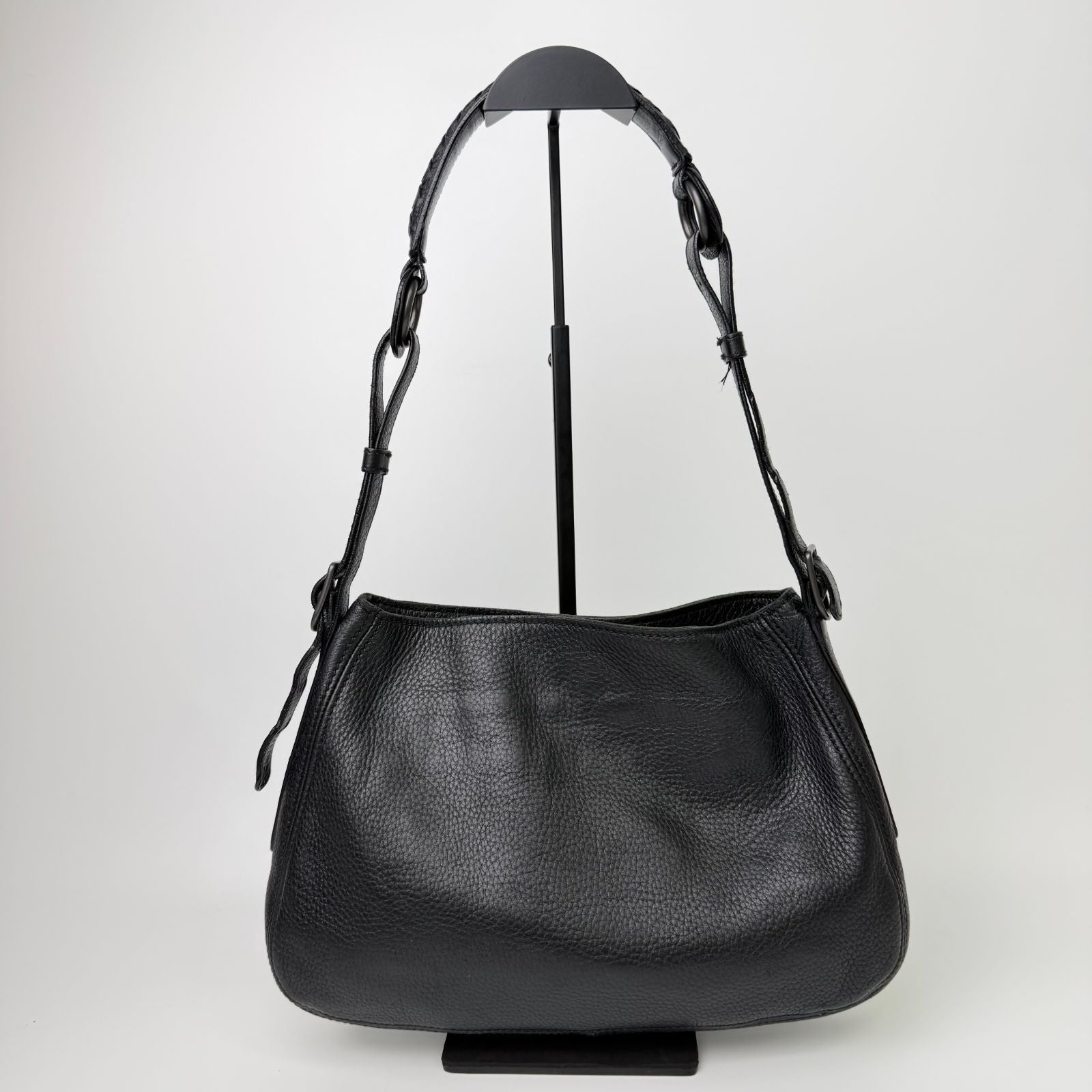 Bottega Veneta Shoulder Bag Leather Black Vintage