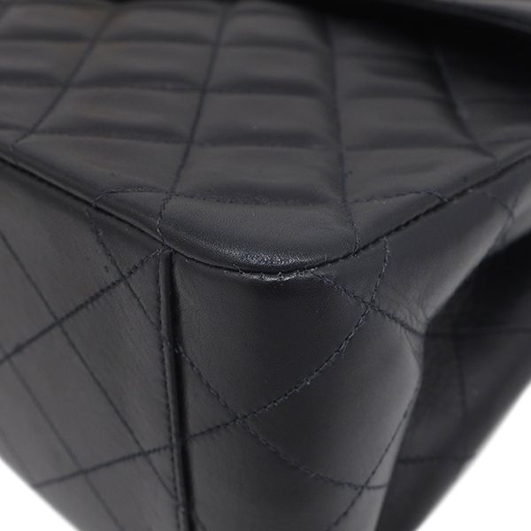 Chanel Shoulder Bag Maxi Quilted Lambskin Black Gold Flap Chain — view 4