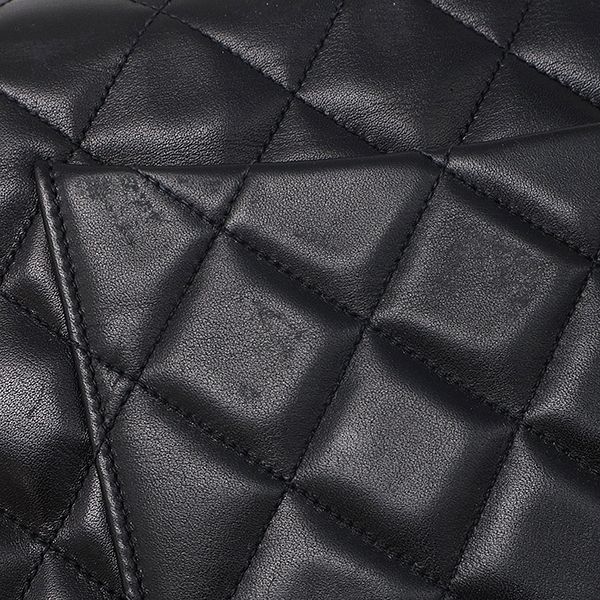 Chanel Shoulder Bag Maxi Quilted Lambskin Black Gold Flap Chain — view 6