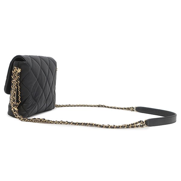Chanel Shoulder Bag Quilted Pearl CC Logo Lambskin Black Vintage Chain — view 2