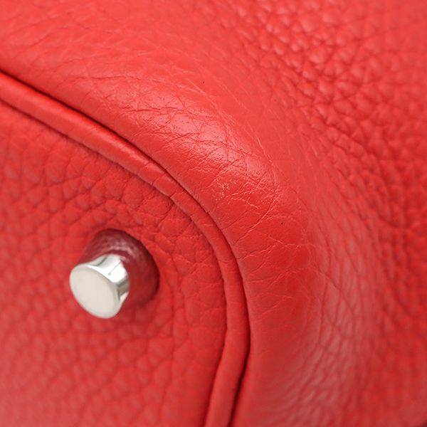 Hermes Handbag Picotin Lock 18 PM Taurillon Clemence Rouge de Coeur Silver — view 5