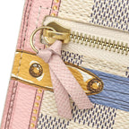 Louis Vuitton Chain Wallet Pochette Weekend Summer Trunk Leather Damier Azur — view 5
