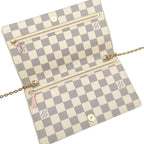 Louis Vuitton Chain Wallet Pochette Weekend Summer Trunk Leather Damier Azur — view 7