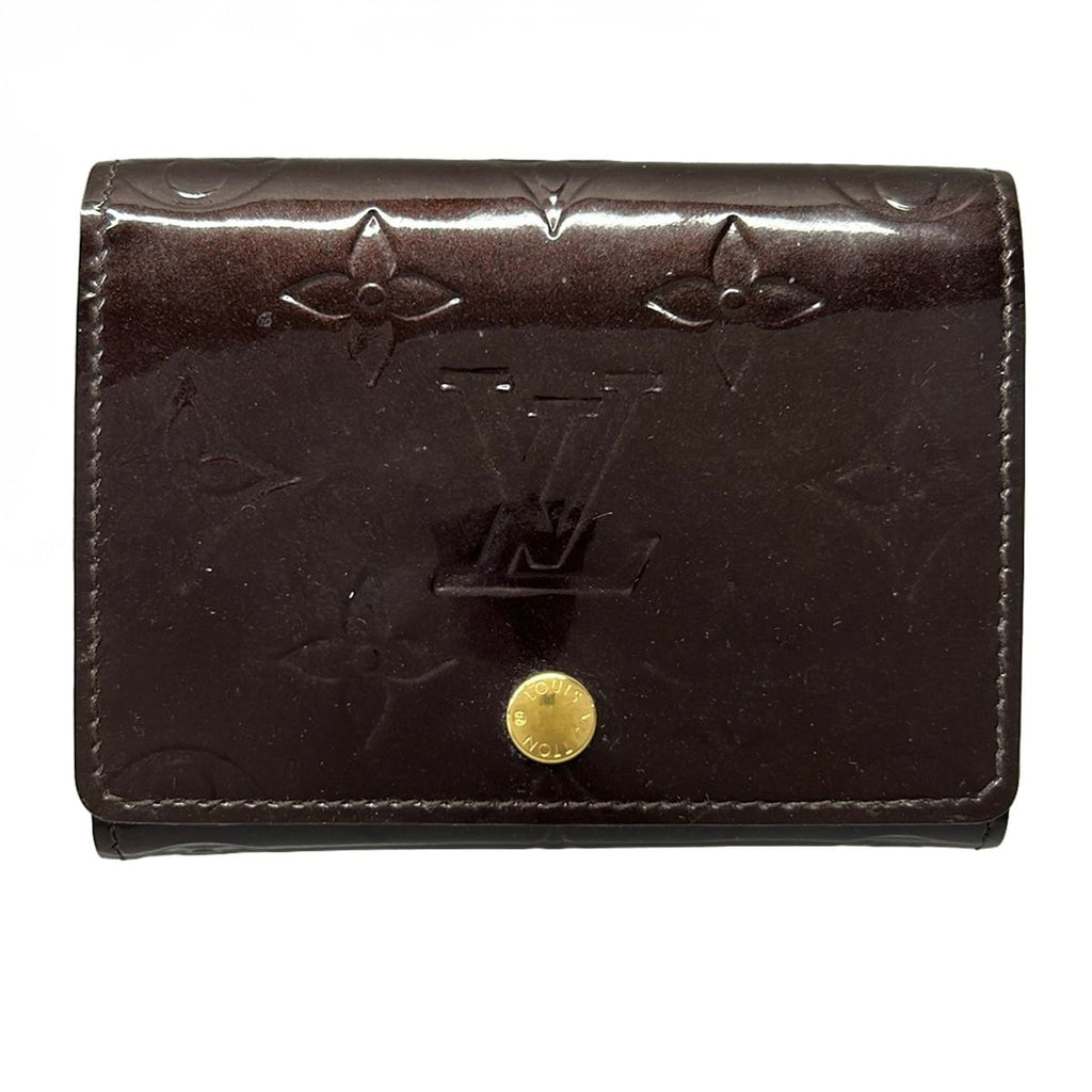 Louis Vuitton Business Card Case Monogram Vernis Envelope Holder Amarante