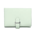 Hermes Bearn Compact Vert Fizz Epsom Bifold Wallet Silver Green