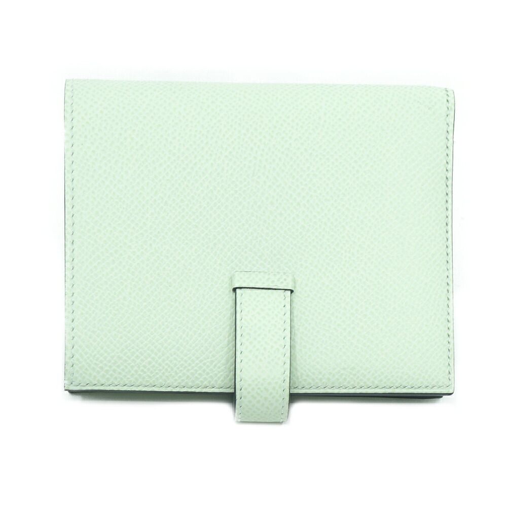 Hermes Bearn Compact Vert Fizz Epsom Bifold Wallet Silver Green — view 2