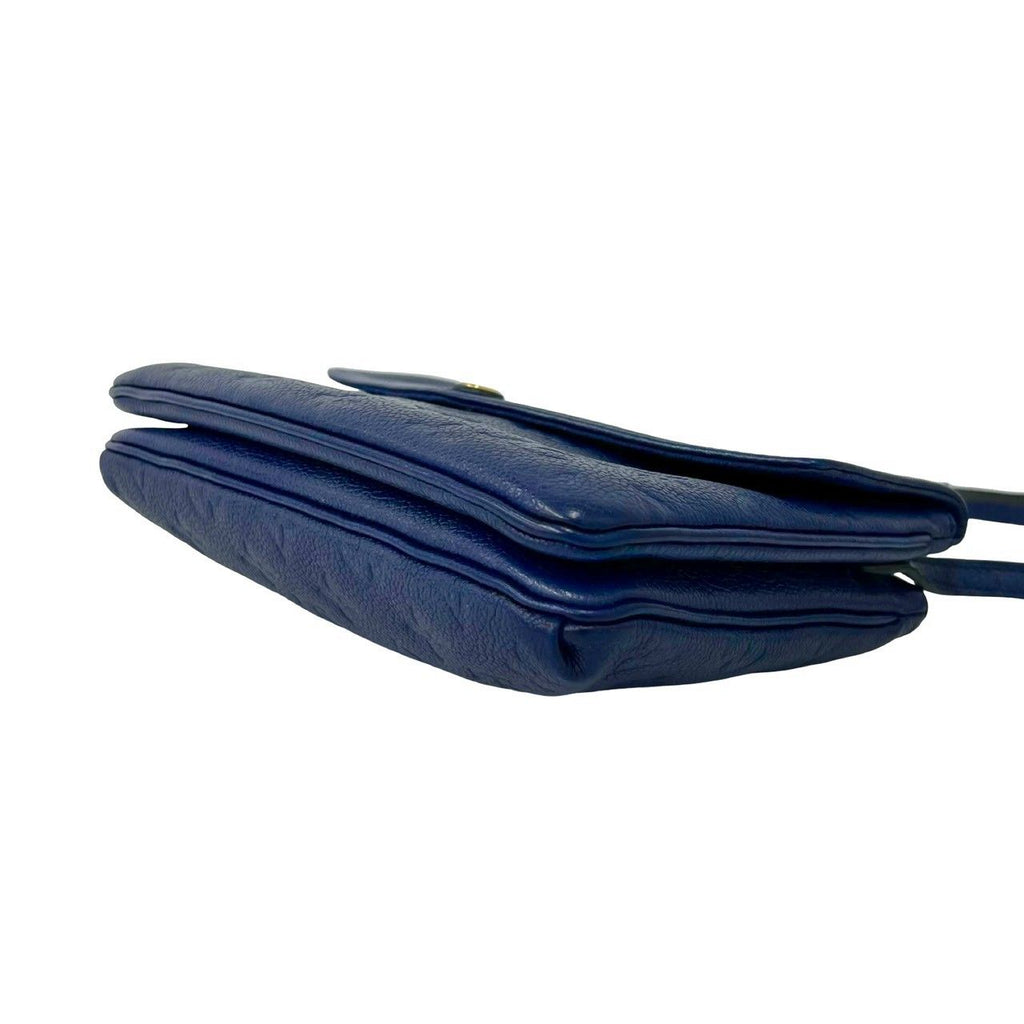 Louis Vuitton Monogram Empreinte Leather Shoulder Bag Pochette Blue — view 8