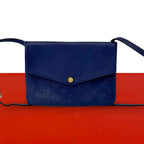 Louis Vuitton Monogram Empreinte Leather Shoulder Bag Pochette Blue