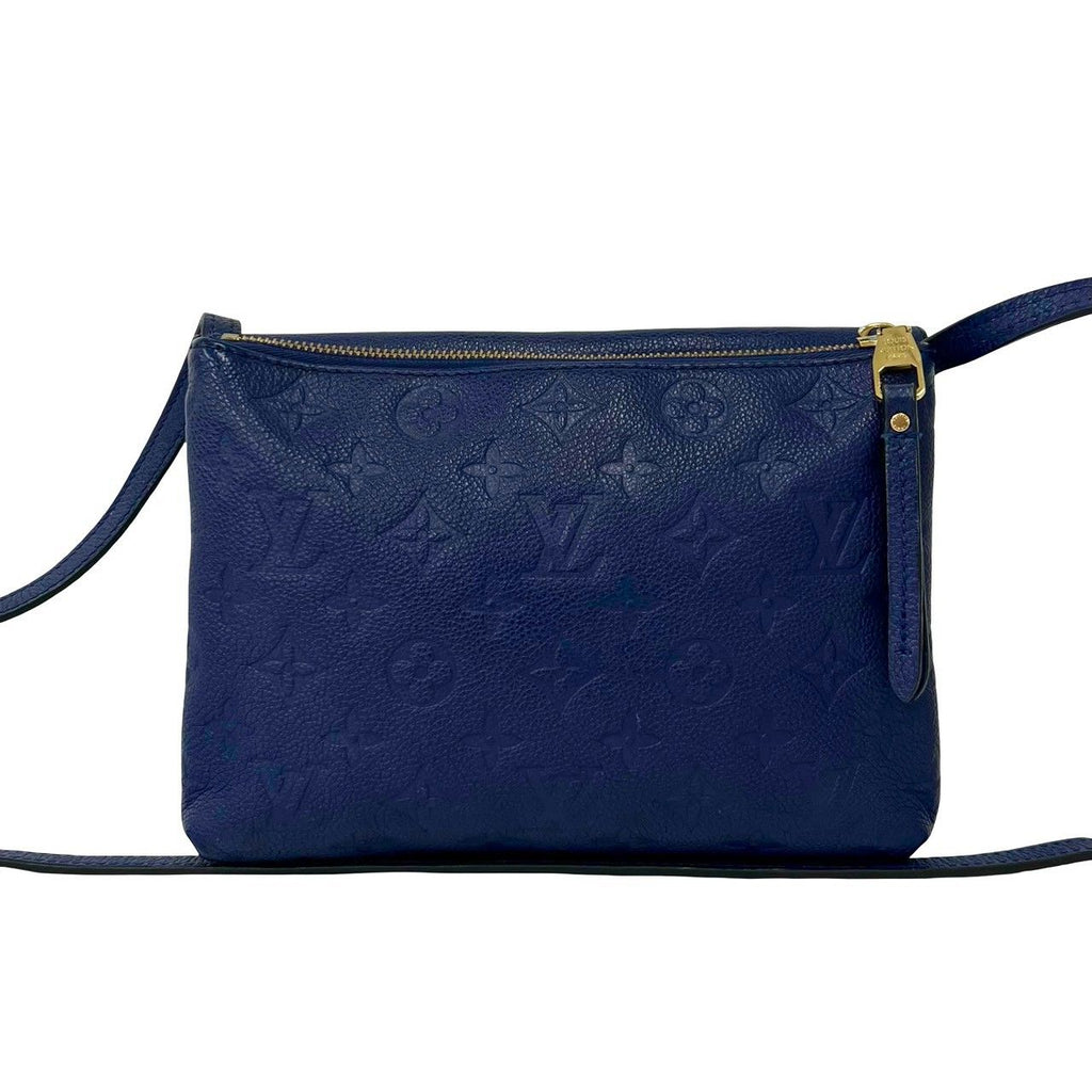 Louis Vuitton Monogram Empreinte Leather Shoulder Bag Pochette Blue — view 3