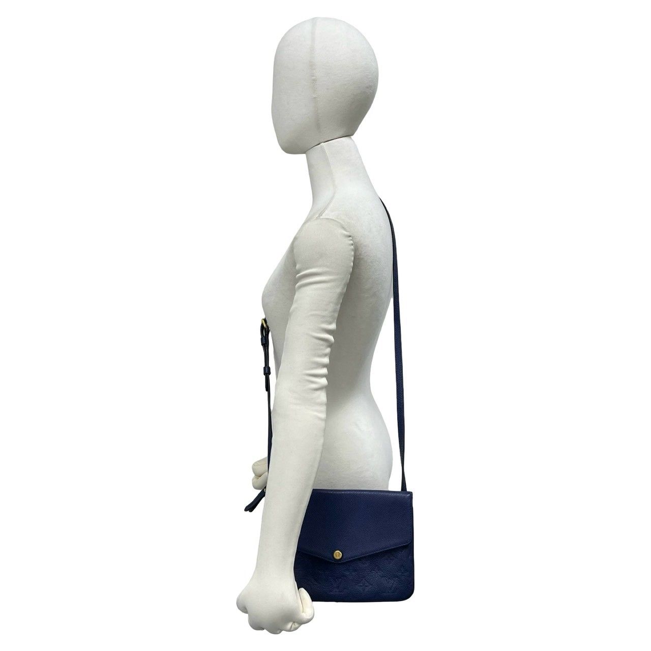 Louis Vuitton Monogram Empreinte Leather Shoulder Bag Pochette Blue — view 2