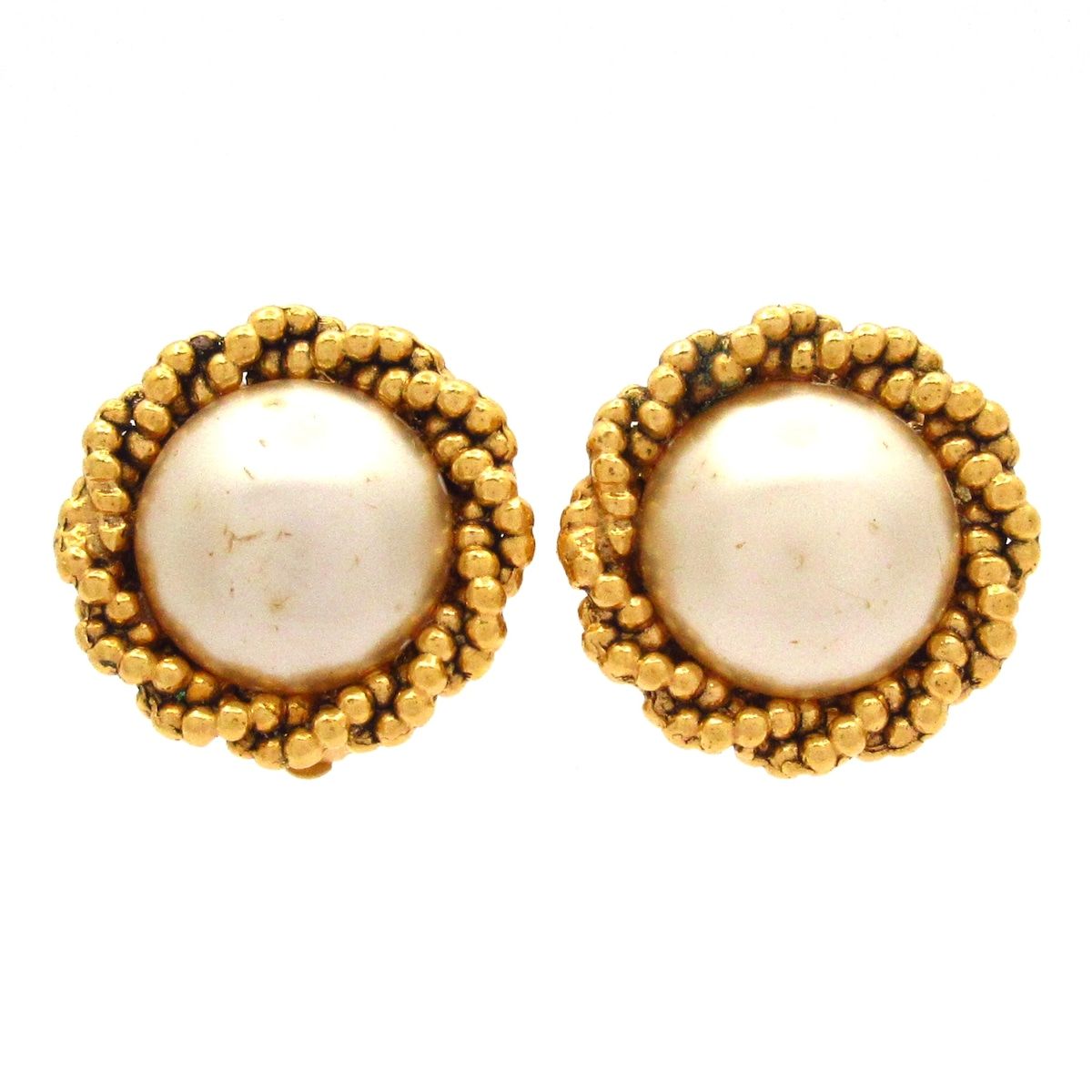 Chanel Earrings Gold Ivory
