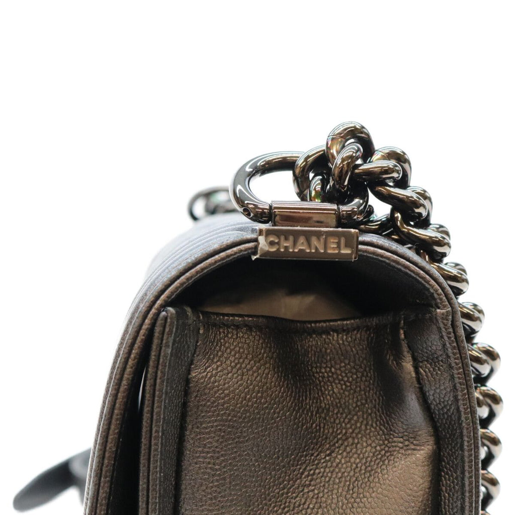 Chanel Black Caviar So Boy 25 Medium Bag — view 7