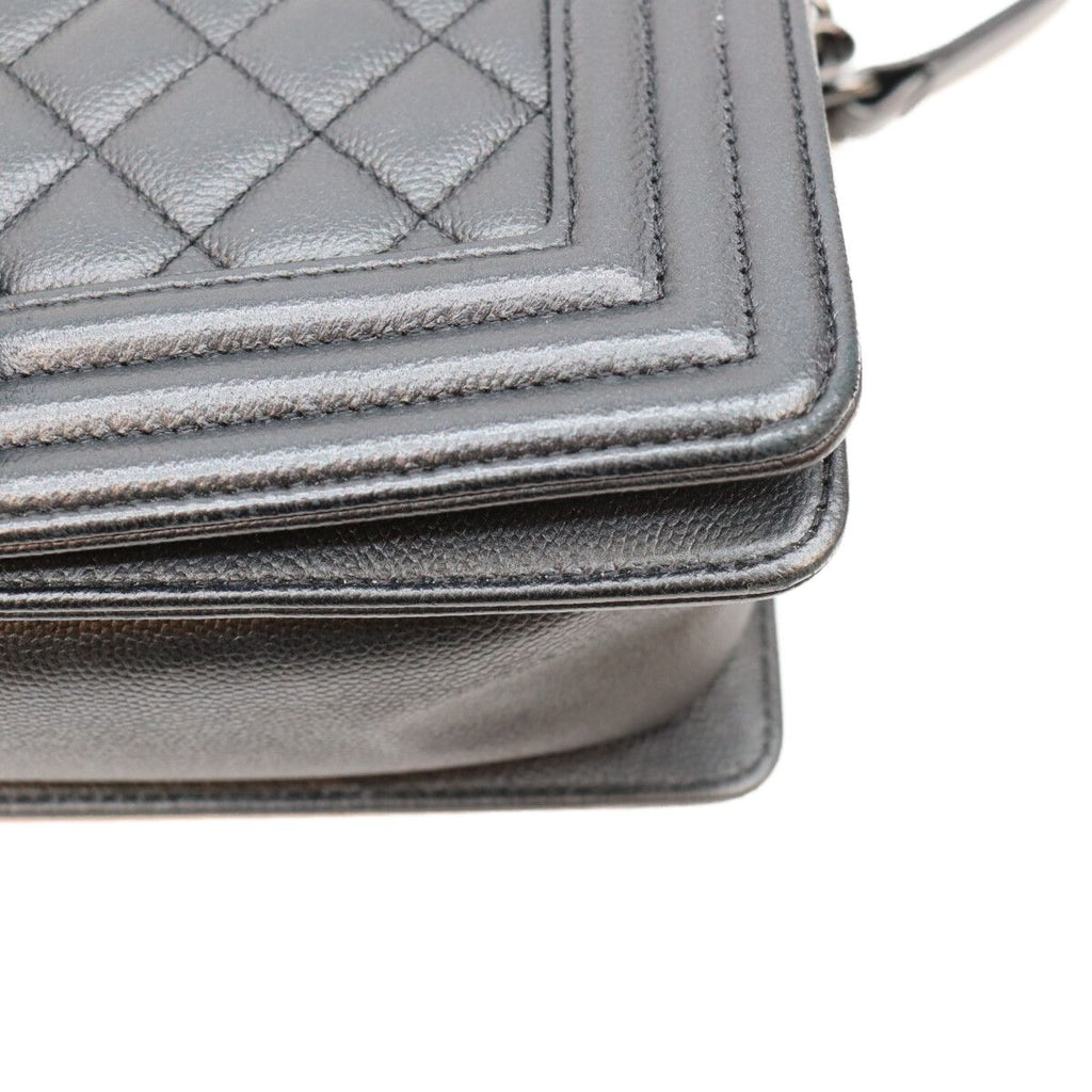Chanel Black Caviar So Boy 25 Medium Bag — view 8
