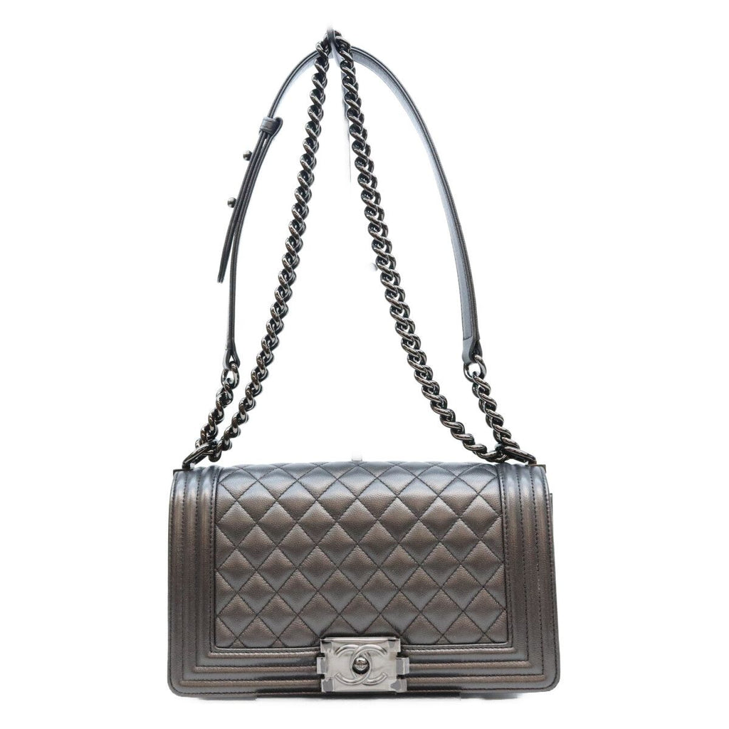 Chanel Black Caviar So Boy 25 Medium Bag