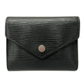 Louis Vuitton Trifold Wallet Epi Portefeuille Victorine Noir Leather