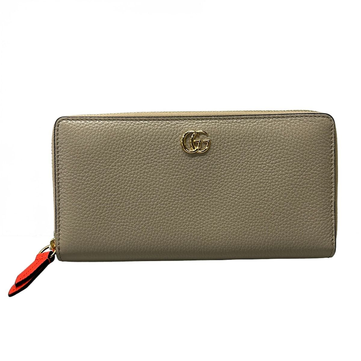 Gucci Wallet GG Marmont Beige Zip Around Leather