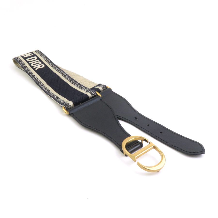 Dior Belt Embroidery Navy — view 5