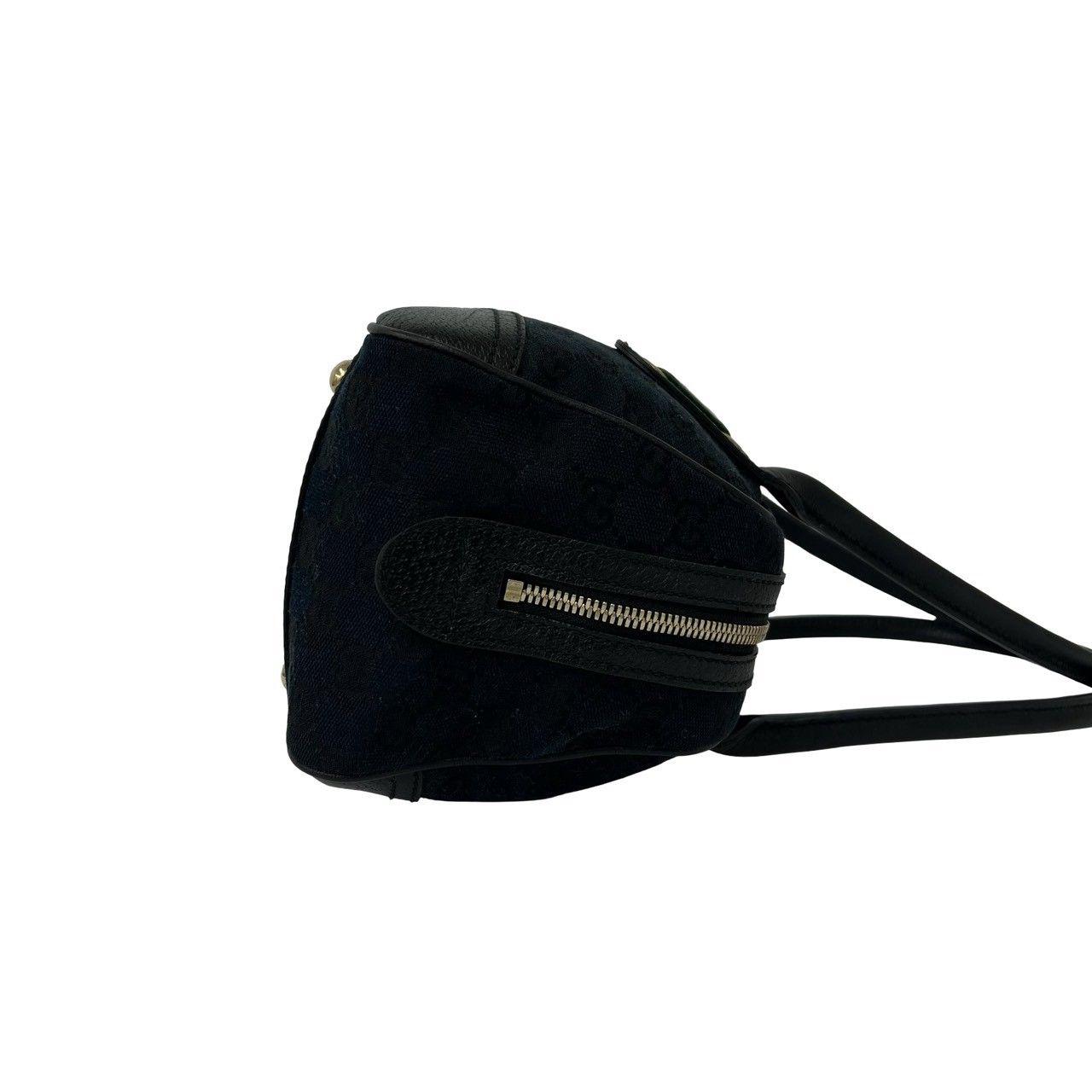 Gucci Princy Sherry Line GG Pattern Canvas Leather Tote Mini Boston Bag Black — view 6