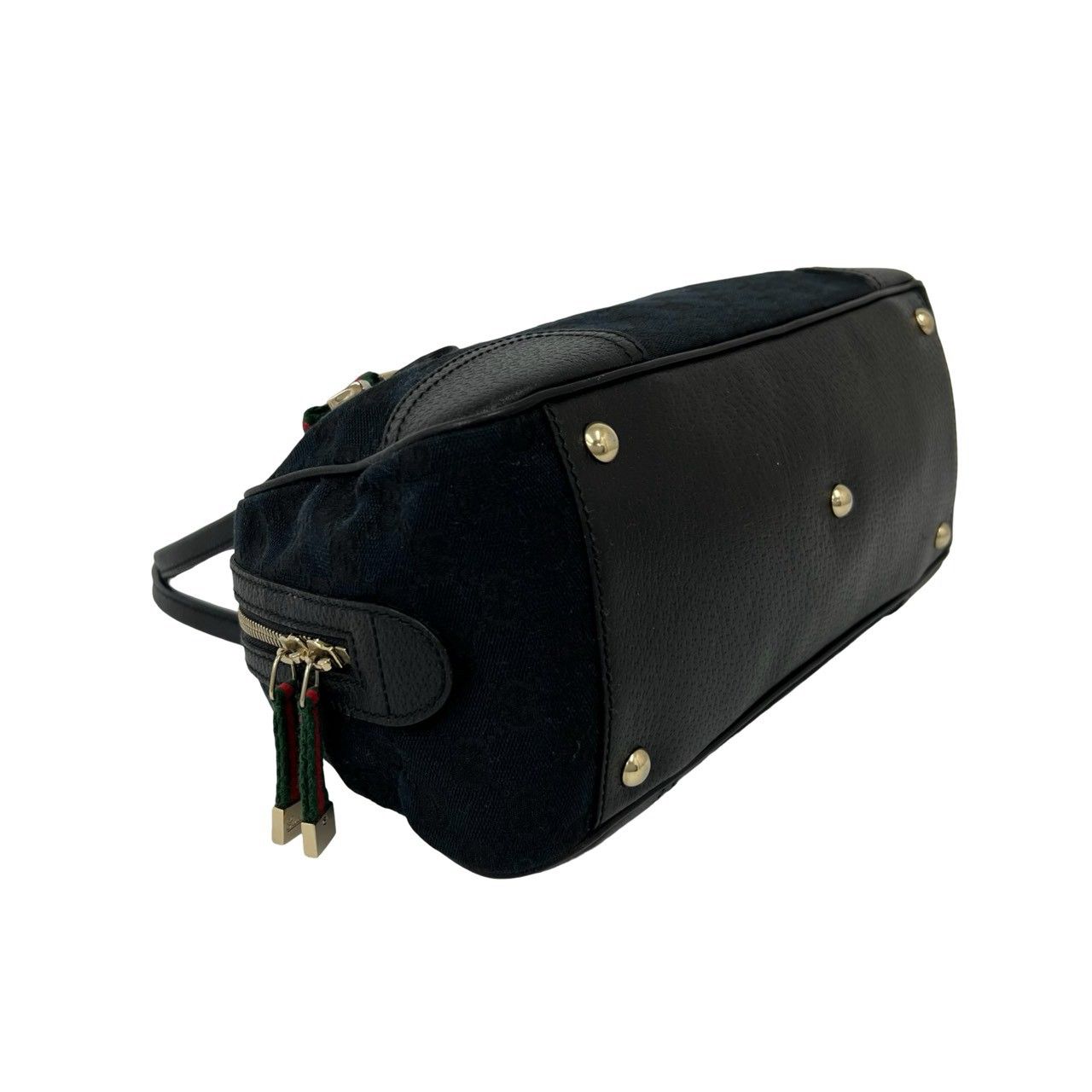 Gucci Princy Sherry Line GG Pattern Canvas Leather Tote Mini Boston Bag Black — view 7