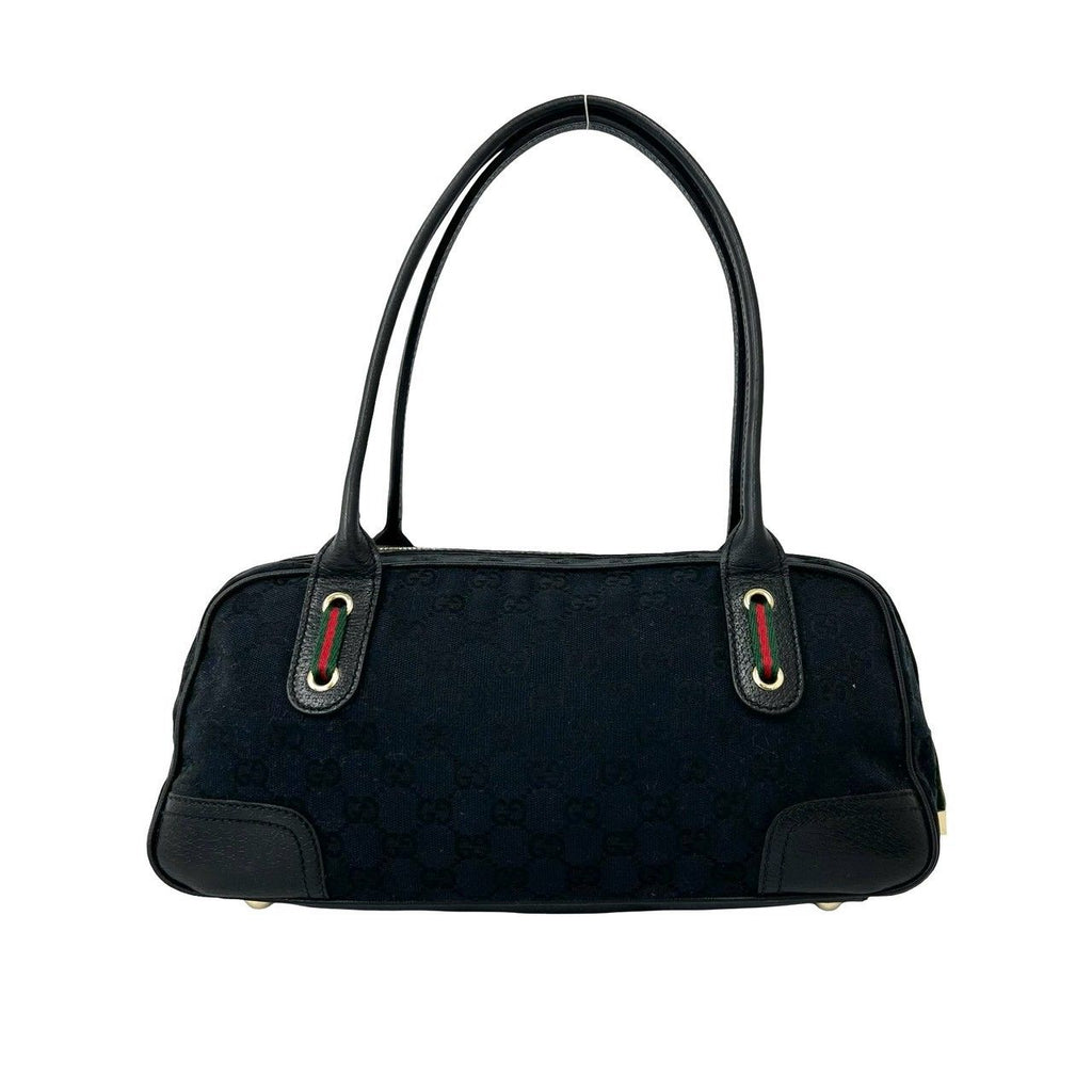 Gucci Princy Sherry Line GG Pattern Canvas Leather Tote Mini Boston Bag Black — view 3