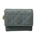 Dior Trifold Wallet Lady Gray Leather