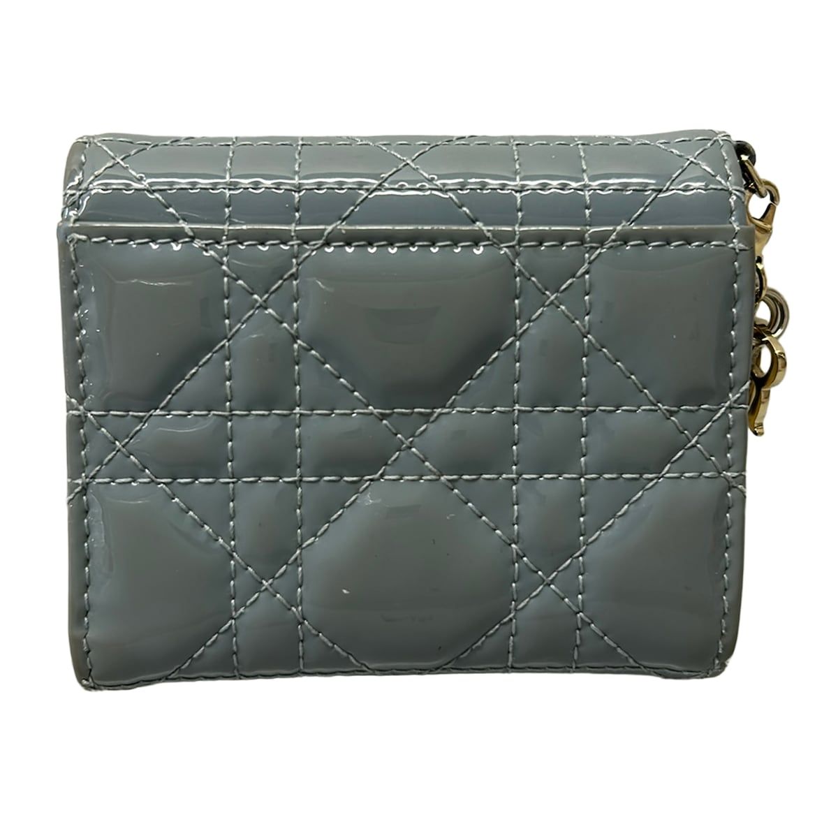 Dior Trifold Wallet Lady Gray Leather — view 2