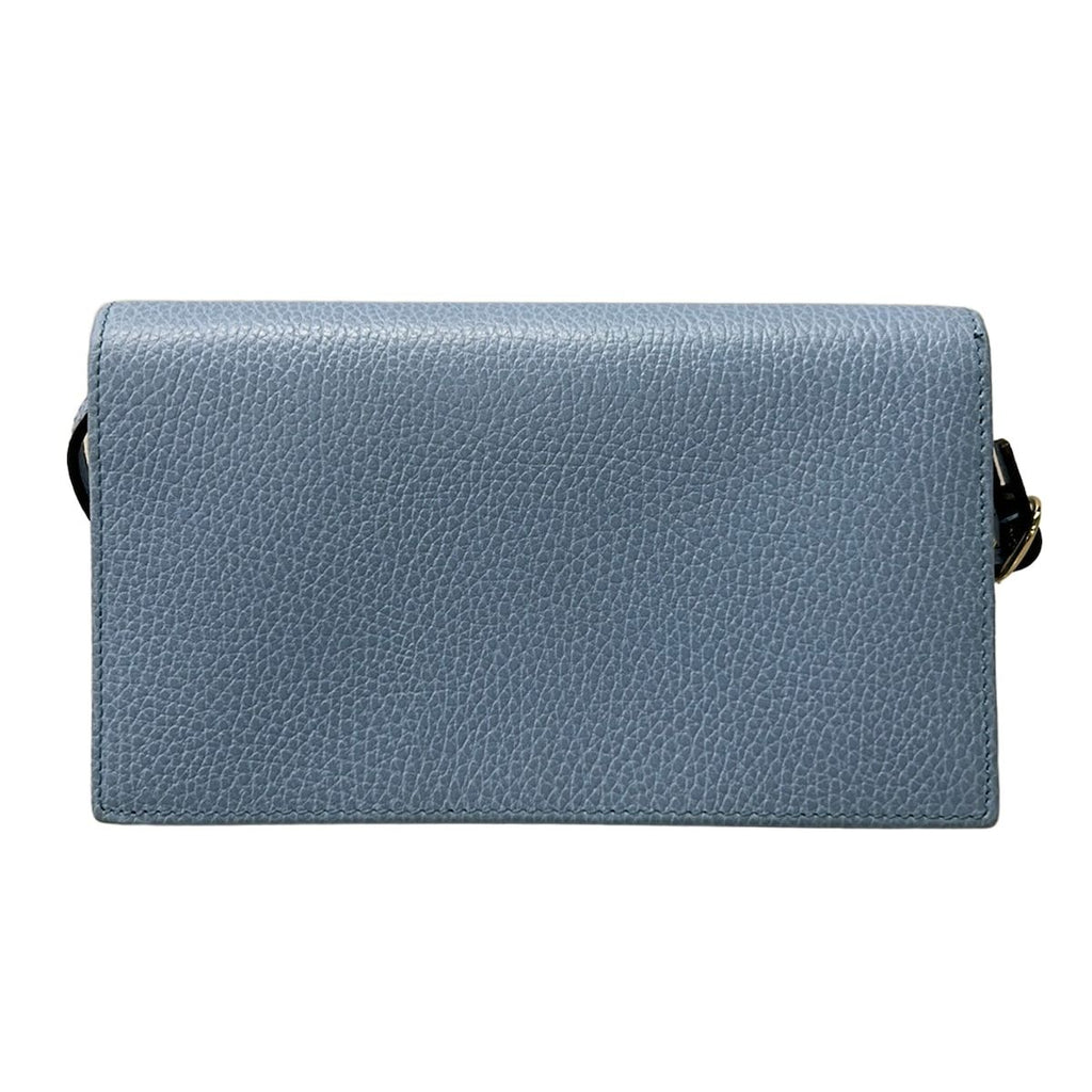 Gucci Wallet Swing Light Blue on Chain Leather Shoulder Bag — view 2