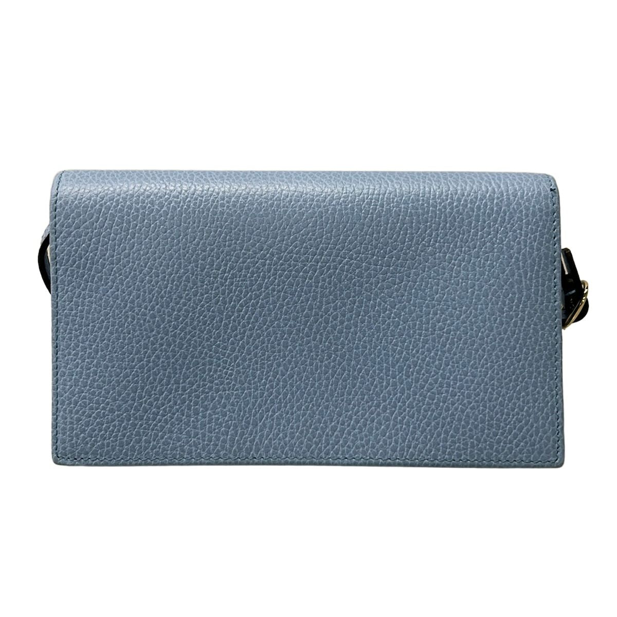 Gucci Wallet Swing Light Blue on Chain Leather Shoulder Bag — view 2