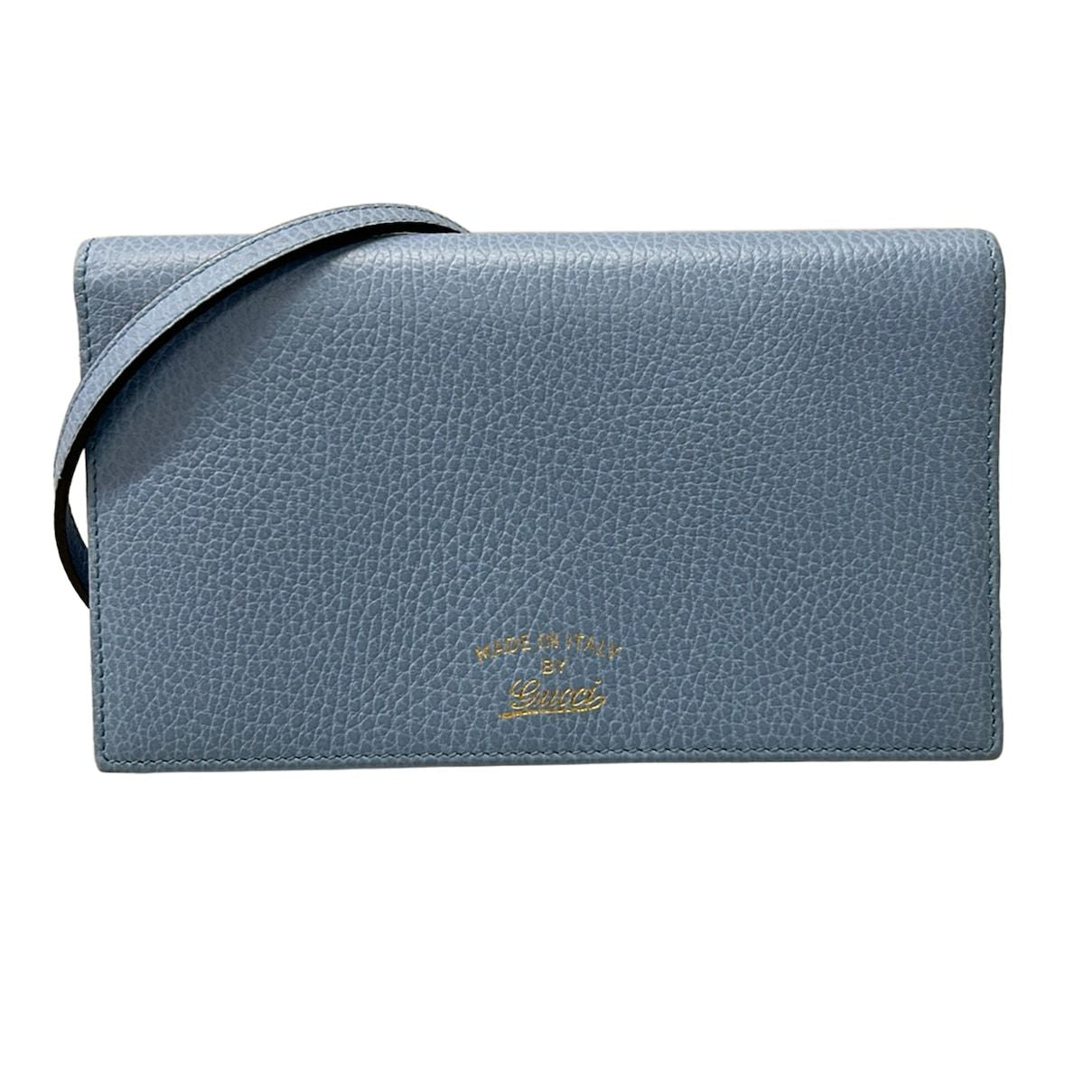 Gucci Wallet Swing Light Blue on Chain Leather Shoulder Bag