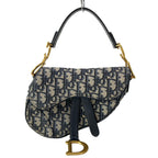 Dior Saddle Bag Trotter Navy Ivory Leather