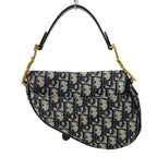 Dior Saddle Bag Trotter Navy Ivory Leather — view 3