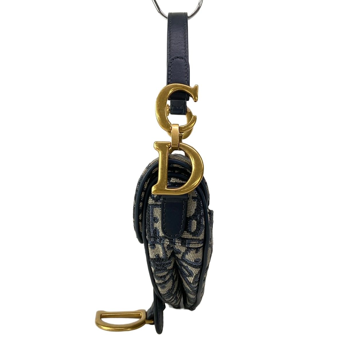Dior Saddle Bag Trotter Navy Ivory Leather — view 4