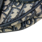 Dior Saddle Bag Trotter Navy Ivory Leather — view 6
