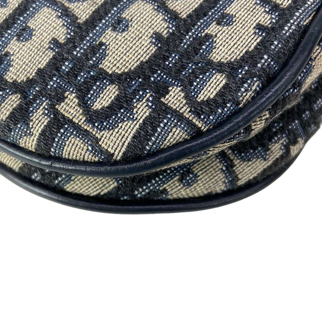 Dior Saddle Bag Trotter Navy Ivory Leather — view 8